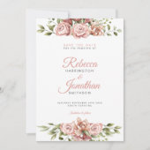 Blush Pink Floral Weddenschap Save the Date Kaart (Voorkant)