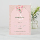 Blush Pink Floral Wedding Invitation (Debout devant)
