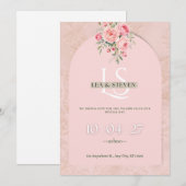 Blush Pink Floral Wedding Invitation (Devant / Derrière)