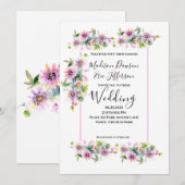 Blush Pink Floral Wedding Kaart (Voorkant / Achterkant)