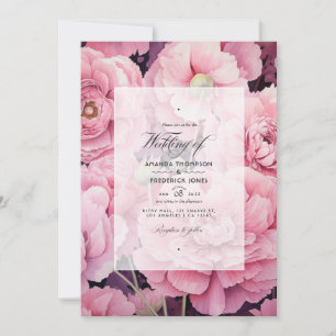 Blush Pink Floral Wedding Kaart
