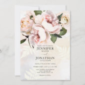 Blush Pink Floral Wedding Kaart (Voorkant)