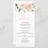 Blush Pink Floral Wedding Menu (Voorkant / Achterkant)