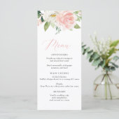 Blush Pink Floral Wedding Menu (Staand voorkant)