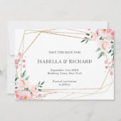 Blush Pink Floral Wedding Save The Date (Voorkant)