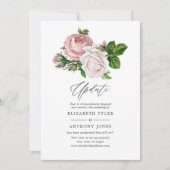 Blush Pink Floral Wedding Update Kaart (Voorkant)