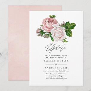  Blush Pink Floral Wedding Update Kaart