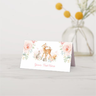 Blush Pink Floral Woodland Forest Animals Shower