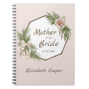 Blush Pink Floral Wreath Moeder van de Bride Notitieboek