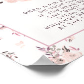Blush Pink Floral Zeg niet dat Baby shower Game Si Poster (Hoek)
