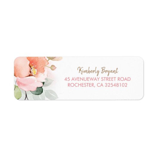 Blush Pink Flower Elegant Special Party Etiket (Voorkant)