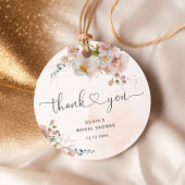 Blush Pink Flowers Elegant Vrijgezellenfeest Dank Bedankjes Labels