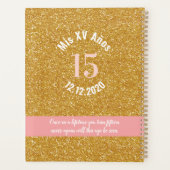 Blush Pink Flowers Glitter Quinceañera Planner (Achterkant)
