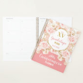 Blush Pink Flowers Glitter Quinceañera Planner (Display)