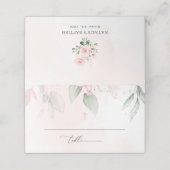 Blush Pink Flowers, Greenery, Boho, Floral Baptism (Buitenkant ongevouwen)
