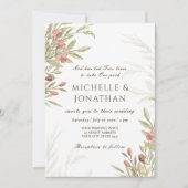 Blush Pink Flowers Greenery Christelijk Wedding Kaart (Voorkant)