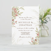 Blush Pink Flowers Greenery Christelijk Wedding Kaart (Staand voorkant)