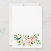 Blush Pink Flowers Greenery REHEARSAL DINNER Kaart (Achterkant)