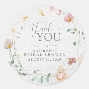 Blush Pink Flowers krans Vrijgezellenfeest dank u Ronde Sticker