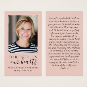 Blush Pink Forever in Our Hearts Memorial Kaart