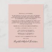 Blush Pink foto bruiloft receptie uitnodiging (Achterkant)