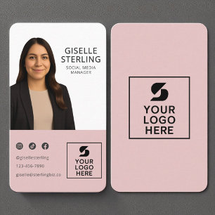 Blush Pink Foto Logo Portret Modern Visitekaartje