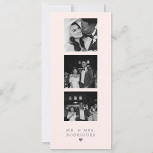 Blush Pink Fotostrip Trouwen Dank u