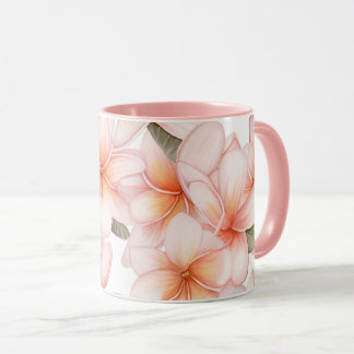 Blush Pink Frangipani Ceramic Combo Mug Mok