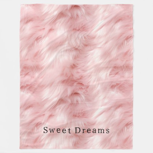 Blush Pink Fur Fleece Deken (Voorkant)