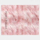 Blush Pink Fur Fleece Deken (Voorkant (Horizontaal))
