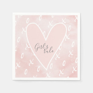 Blush Pink Galentine's X's en O's Servet