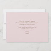 Blush Pink Garden Rozen Botanisch Afstuderen Bedankkaart (Achterkant)