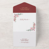 Blush Pink Geometric Royal Terracotta Wedding All In One Uitnodiging (Buitenkant)