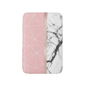 Blush Pink Geometrische Driehoeken Roos Goud Marme Badmat (Voorkant Verticaal)