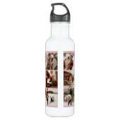 Blush Pink gepersonaliseerd monogram & fotocollage Waterfles (Achterkant)