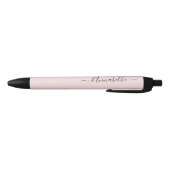 Blush Pink gepersonaliseerd naamschrift Zwarte Inkt Pen (Bodem)