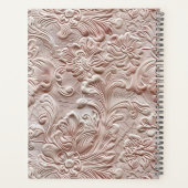  Blush Pink Gereedschapte Lederen Monogram Naam Planner (Achterkant)