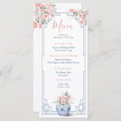 Blush Pink Ginger Jar Chinoiserie Baby shower Menu (Voorkant / Achterkant)