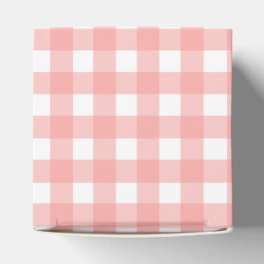Blush Pink Gingham Check Patroon Bedankdoosjes (Bovenkant)