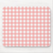 Blush Pink Gingham Check Patroon Muismat (Voorkant)