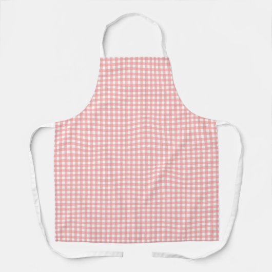 Blush Pink Gingham Check Patroon Schort (Voorkant)