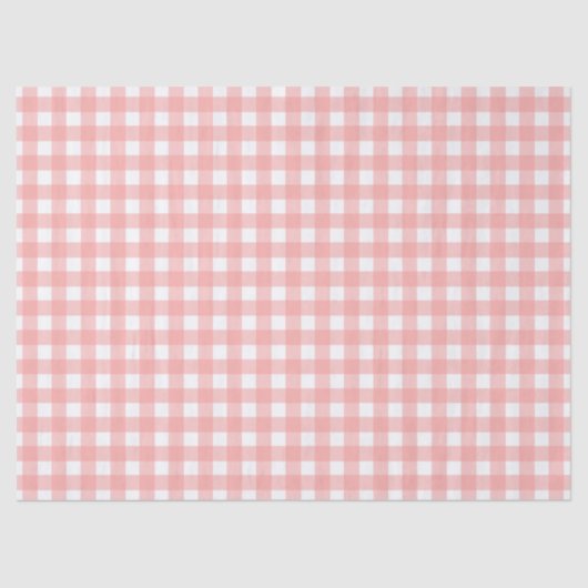 Blush Pink Gingham Check Patroon Tissuepapier (Voorkant)