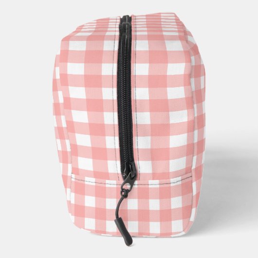 Blush Pink Gingham Check Patroon Toilettasje (Rechts)