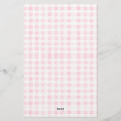 Blush Pink Gingham Floral Crest Monogram Briefpapier (Achterkant)