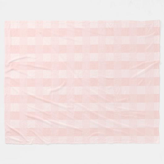 Blush Pink Gingham Pset Pattern Fleece Blanket Deken (Voorkant (Horizontaal))