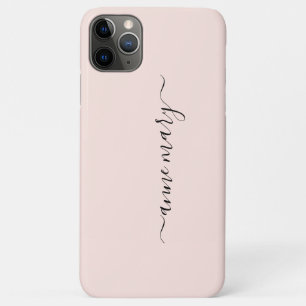 Blush Pink Girly Aangepaste Naam Monogram Gift Fav iPhone 11 Pro Max Hoesje