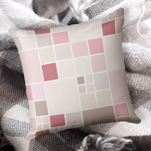 Blush Pink Girly Chic Mosaic Pattern Pillow Kussen