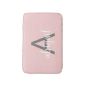 Blush Pink Girly Grey Badmat (Voorkant Verticaal)