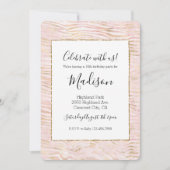 Blush Pink Glam Gold White Zebra Print Kaart (Voorkant)