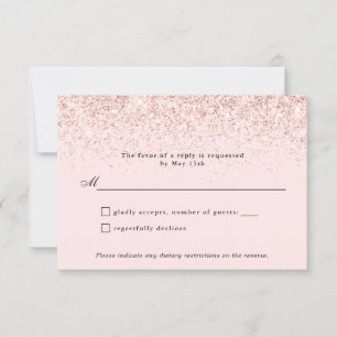 Blush Pink Glitter Confetti Gepersonaliseerde RSVP